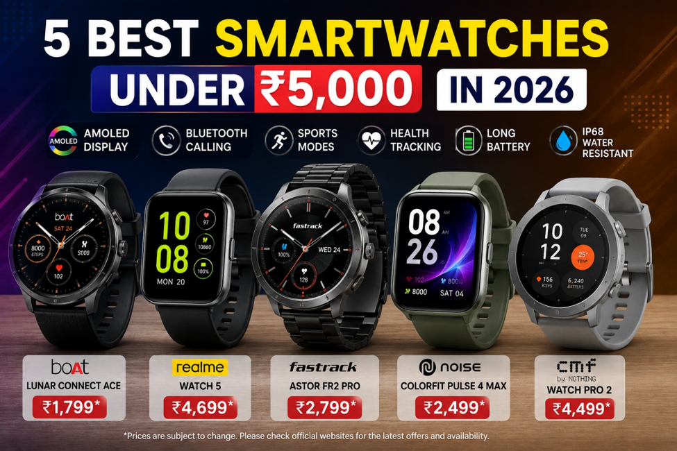 Best smartwatches under ₹5,000