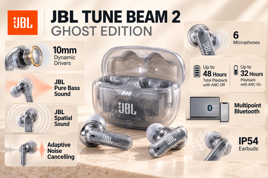 JBL Tune Beam 2 Ghost Edition